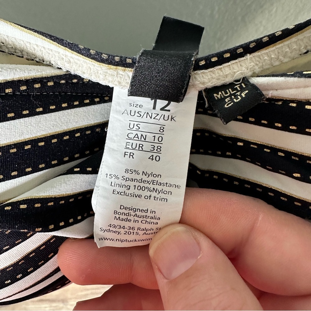 Nip Tuck Swimsuit 8 Twist Front One Piece Black G… - image 6